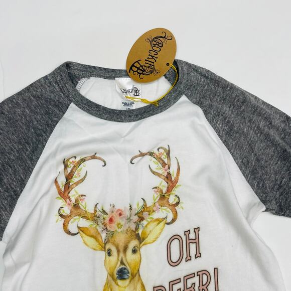NWT Rockin' AB Size Lg (12) Oh Deer Raglan - Picture 4 of 5